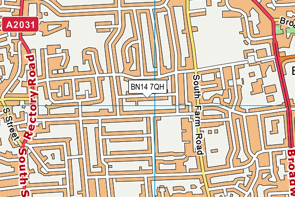 BN14 7QH map - OS VectorMap District (Ordnance Survey) BN14 7QH map - OS VectorMap District (Ordnance Survey)