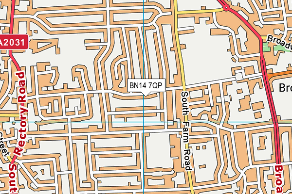 BN14 7QP map - OS VectorMap District (Ordnance Survey) BN14 7QP map - OS VectorMap District (Ordnance Survey)