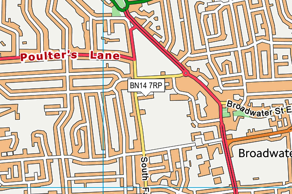 BN14 7RP map - OS VectorMap District (Ordnance Survey) BN14 7RP map - OS VectorMap District (Ordnance Survey)