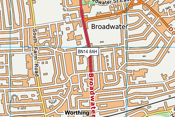 BN14 8AH map - OS VectorMap District (Ordnance Survey) BN14 8AH map - OS VectorMap District (Ordnance Survey)