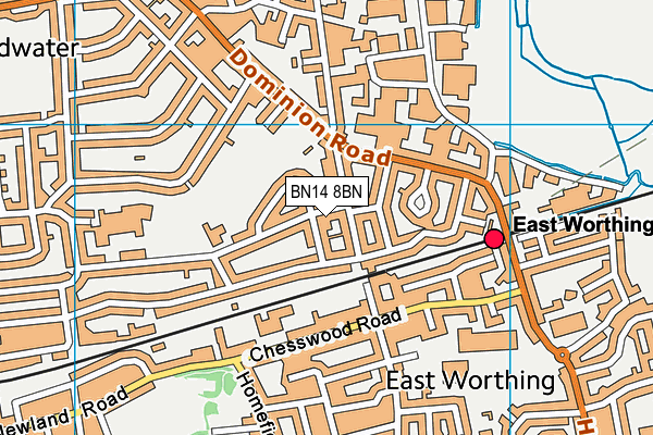 BN14 8BN map - OS VectorMap District (Ordnance Survey)