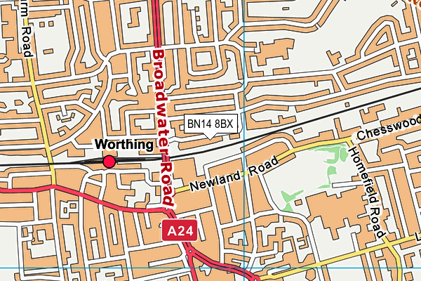 BN14 8BX map - OS VectorMap District (Ordnance Survey) BN14 8BX map - OS VectorMap District (Ordnance Survey)