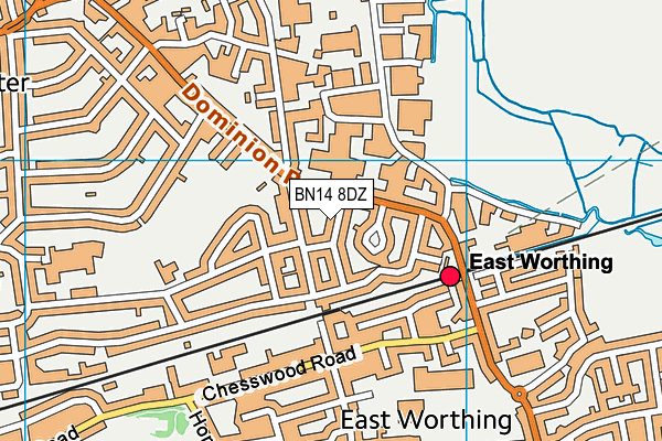 BN14 8DZ map - OS VectorMap District (Ordnance Survey) BN14 8DZ map - OS VectorMap District (Ordnance Survey)