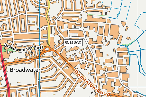 BN14 8GD map - OS VectorMap District (Ordnance Survey) BN14 8GD map - OS VectorMap District (Ordnance Survey)