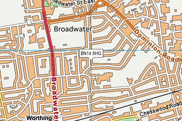 BN14 8HG map - OS VectorMap District (Ordnance Survey) BN14 8HG map - OS VectorMap District (Ordnance Survey)