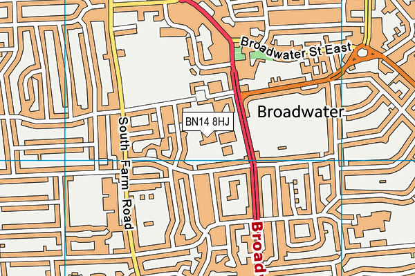 BN14 8HJ map - OS VectorMap District (Ordnance Survey)