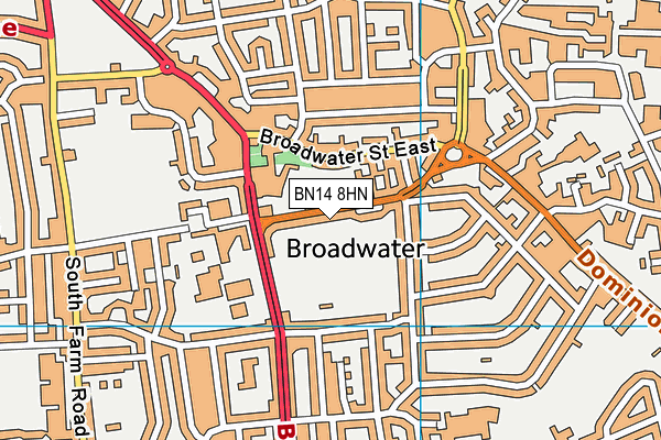 BN14 8HN map - OS VectorMap District (Ordnance Survey)