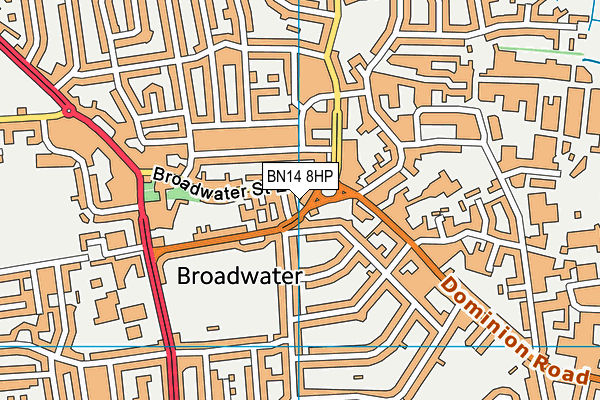 BN14 8HP map - OS VectorMap District (Ordnance Survey) BN14 8HP map - OS VectorMap District (Ordnance Survey)