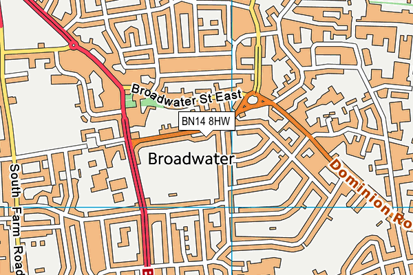 BN14 8HW map - OS VectorMap District (Ordnance Survey) BN14 8HW map - OS VectorMap District (Ordnance Survey)