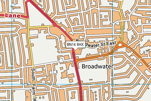 BN14 8HX map - OS VectorMap District (Ordnance Survey) BN14 8HX map - OS VectorMap District (Ordnance Survey)