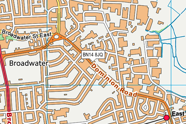 BN14 8JQ map - OS VectorMap District (Ordnance Survey) BN14 8JQ map - OS VectorMap District (Ordnance Survey)
