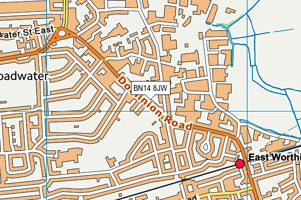 BN14 8JW map - OS VectorMap District (Ordnance Survey) BN14 8JW map - OS VectorMap District (Ordnance Survey)