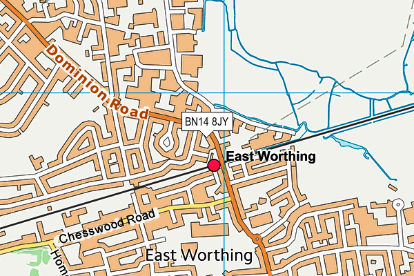 BN14 8JY map - OS VectorMap District (Ordnance Survey) BN14 8JY map - OS VectorMap District (Ordnance Survey)
