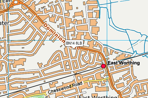 BN14 8LB map - OS VectorMap District (Ordnance Survey)