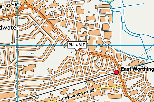 BN14 8LE map - OS VectorMap District (Ordnance Survey) BN14 8LE map - OS VectorMap District (Ordnance Survey)