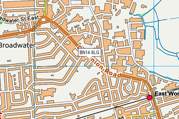 BN14 8LG map - OS VectorMap District (Ordnance Survey) BN14 8LG map - OS VectorMap District (Ordnance Survey)
