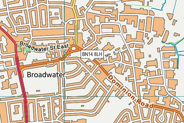 BN14 8LH map - OS VectorMap District (Ordnance Survey) BN14 8LH map - OS VectorMap District (Ordnance Survey)