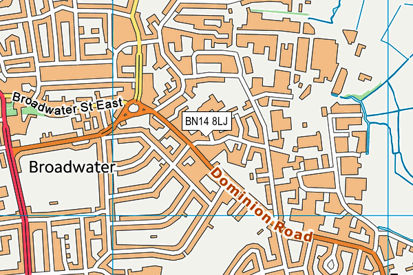 BN14 8LJ map - OS VectorMap District (Ordnance Survey) BN14 8LJ map - OS VectorMap District (Ordnance Survey)