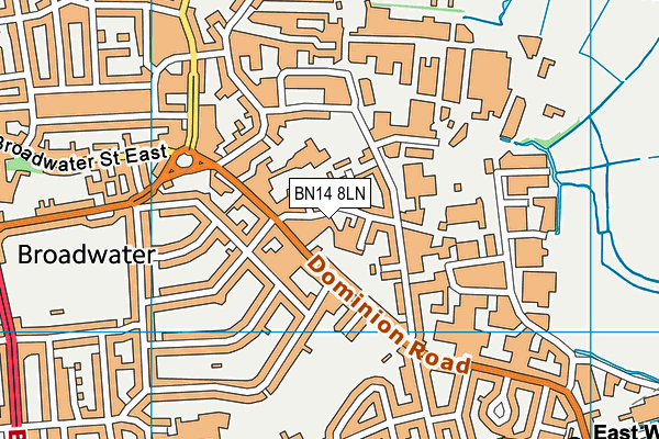 BN14 8LN map - OS VectorMap District (Ordnance Survey) BN14 8LN map - OS VectorMap District (Ordnance Survey)