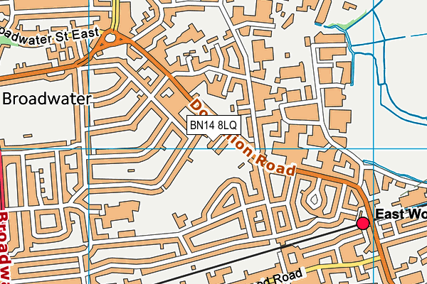 BN14 8LQ map - OS VectorMap District (Ordnance Survey) BN14 8LQ map - OS VectorMap District (Ordnance Survey)