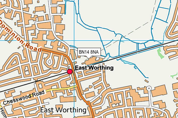 BN14 8NA map - OS VectorMap District (Ordnance Survey) BN14 8NA map - OS VectorMap District (Ordnance Survey)