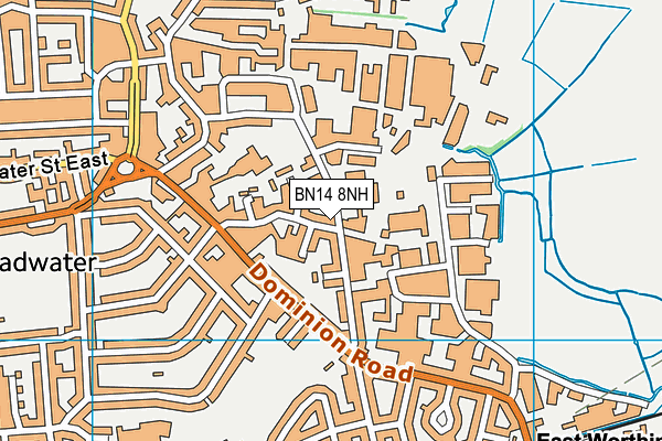 BN14 8NH map - OS VectorMap District (Ordnance Survey) BN14 8NH map - OS VectorMap District (Ordnance Survey)