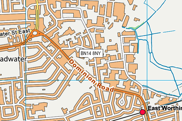 BN14 8NY map - OS VectorMap District (Ordnance Survey) BN14 8NY map - OS VectorMap District (Ordnance Survey)