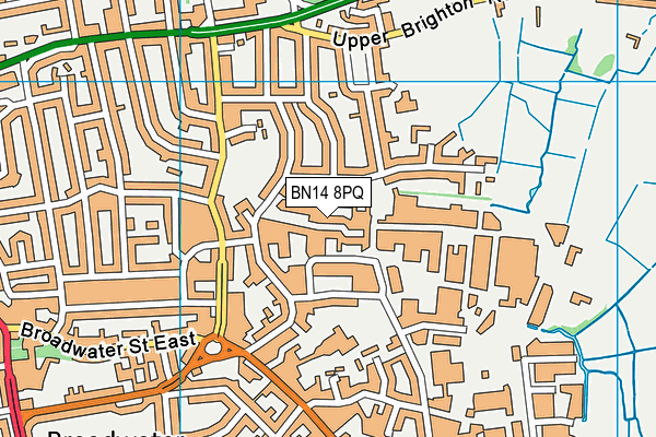 BN14 8PQ map - OS VectorMap District (Ordnance Survey) BN14 8PQ map - OS VectorMap District (Ordnance Survey)