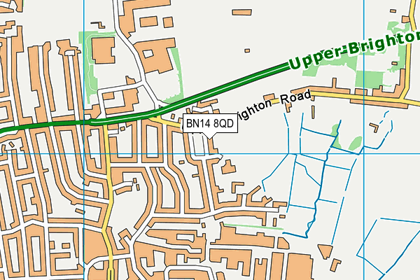 BN14 8QD map - OS VectorMap District (Ordnance Survey) BN14 8QD map - OS VectorMap District (Ordnance Survey)