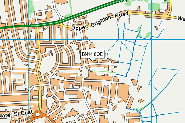 BN14 8QE map - OS VectorMap District (Ordnance Survey) BN14 8QE map - OS VectorMap District (Ordnance Survey)