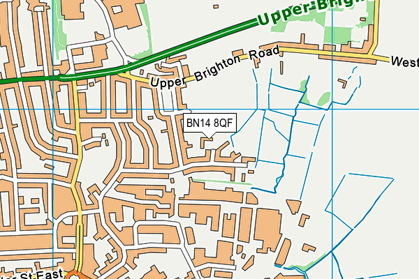 BN14 8QF map - OS VectorMap District (Ordnance Survey) BN14 8QF map - OS VectorMap District (Ordnance Survey)