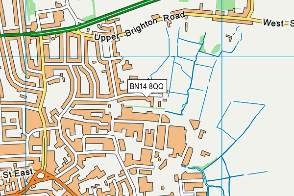 BN14 8QQ map - OS VectorMap District (Ordnance Survey) BN14 8QQ map - OS VectorMap District (Ordnance Survey)