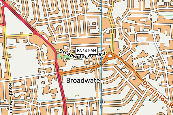BN14 9AH map - OS VectorMap District (Ordnance Survey) BN14 9AH map - OS VectorMap District (Ordnance Survey)