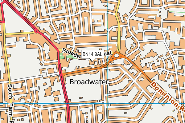 BN14 9AL map - OS VectorMap District (Ordnance Survey) BN14 9AL map - OS VectorMap District (Ordnance Survey)