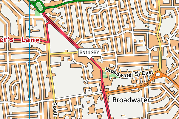BN14 9BY map - OS VectorMap District (Ordnance Survey) BN14 9BY map - OS VectorMap District (Ordnance Survey)
