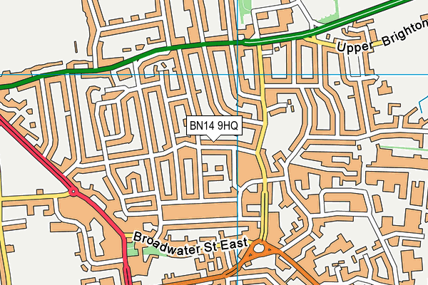 BN14 9HQ map - OS VectorMap District (Ordnance Survey) BN14 9HQ map - OS VectorMap District (Ordnance Survey)