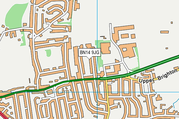 BN14 9JG map - OS VectorMap District (Ordnance Survey) BN14 9JG map - OS VectorMap District (Ordnance Survey)