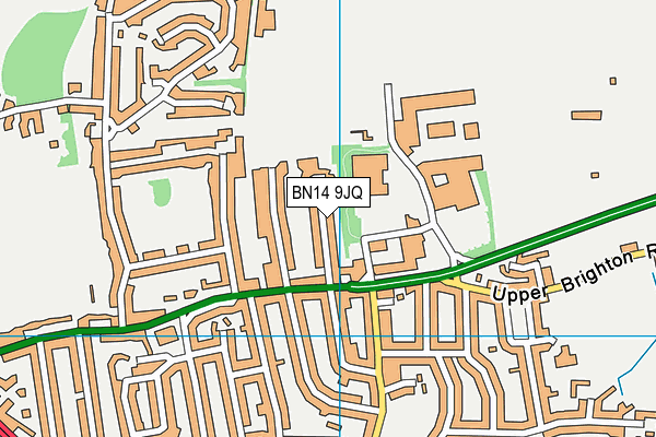 BN14 9JQ map - OS VectorMap District (Ordnance Survey) BN14 9JQ map - OS VectorMap District (Ordnance Survey)