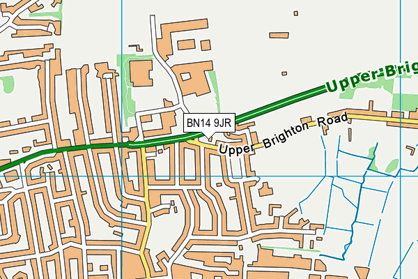 BN14 9JR map - OS VectorMap District (Ordnance Survey) BN14 9JR map - OS VectorMap District (Ordnance Survey)