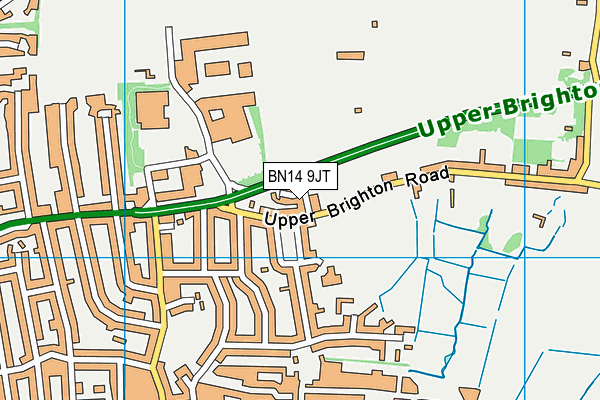BN14 9JT map - OS VectorMap District (Ordnance Survey) BN14 9JT map - OS VectorMap District (Ordnance Survey)
