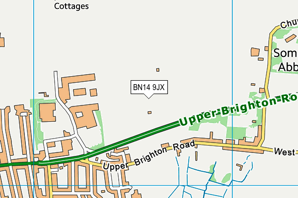 BN14 9JX map - OS VectorMap District (Ordnance Survey) BN14 9JX map - OS VectorMap District (Ordnance Survey)