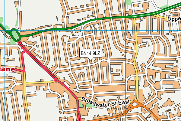 BN14 9LZ map - OS VectorMap District (Ordnance Survey) BN14 9LZ map - OS VectorMap District (Ordnance Survey)