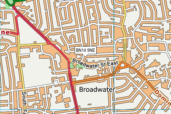 BN14 9NE map - OS VectorMap District (Ordnance Survey) BN14 9NE map - OS VectorMap District (Ordnance Survey)