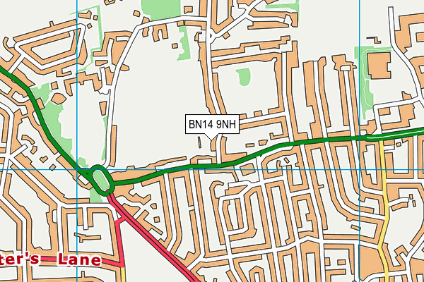 BN14 9NH map - OS VectorMap District (Ordnance Survey)