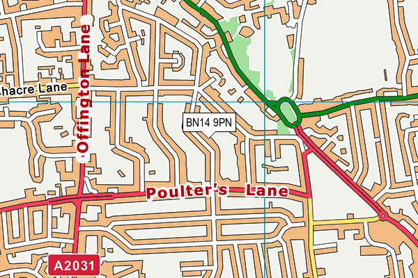 BN14 9PN map - OS VectorMap District (Ordnance Survey) BN14 9PN map - OS VectorMap District (Ordnance Survey)