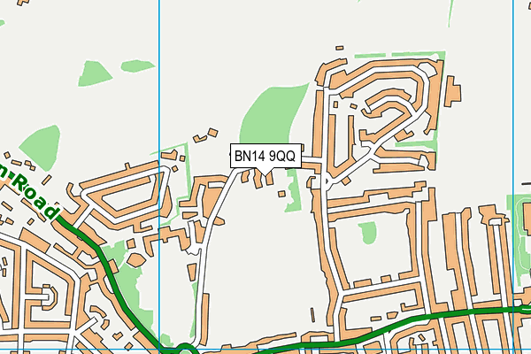 BN14 9QQ map - OS VectorMap District (Ordnance Survey) BN14 9QQ map - OS VectorMap District (Ordnance Survey)