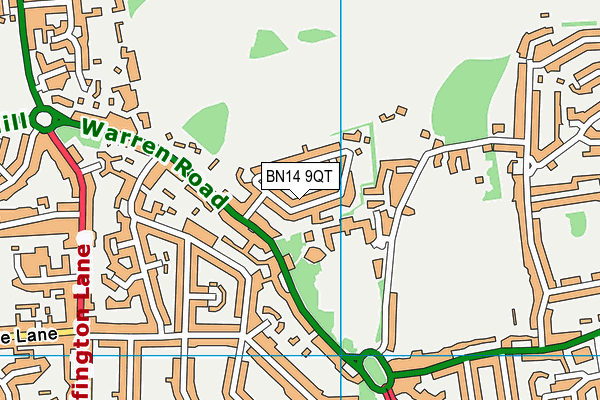 BN14 9QT map - OS VectorMap District (Ordnance Survey) BN14 9QT map - OS VectorMap District (Ordnance Survey)