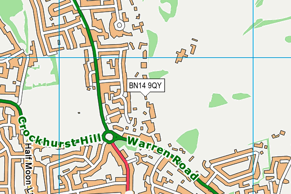 BN14 9QY map - OS VectorMap District (Ordnance Survey) BN14 9QY map - OS VectorMap District (Ordnance Survey)
