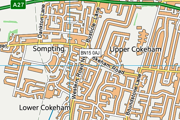 BN15 0AJ map - OS VectorMap District (Ordnance Survey)