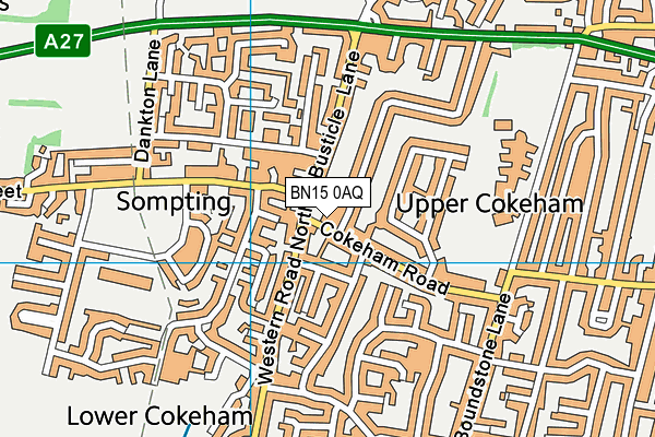 BN15 0AQ map - OS VectorMap District (Ordnance Survey)